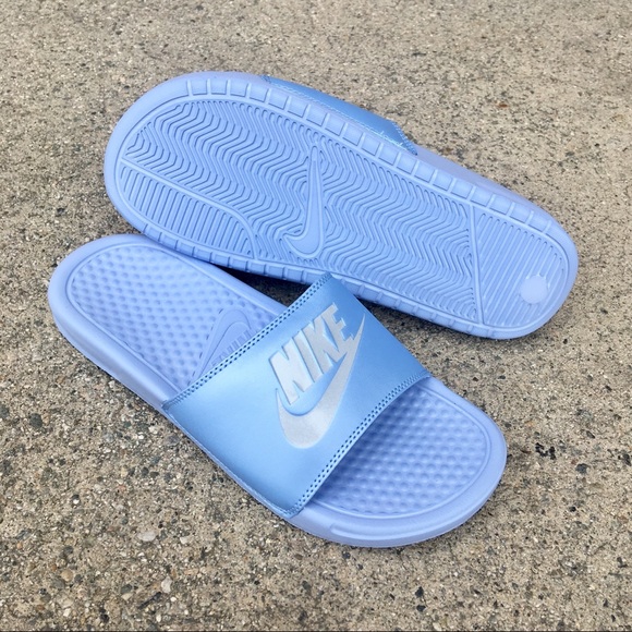WMNS NIKE BENASSI SLIDES JUST DO IT JDI ICY ICE - Picture 8 of 8